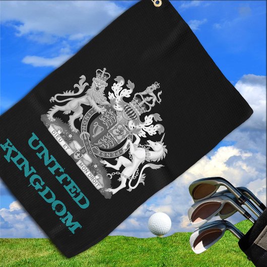 Golfing United Kingdom, britisches Wappen /Flag Golfhandtuch