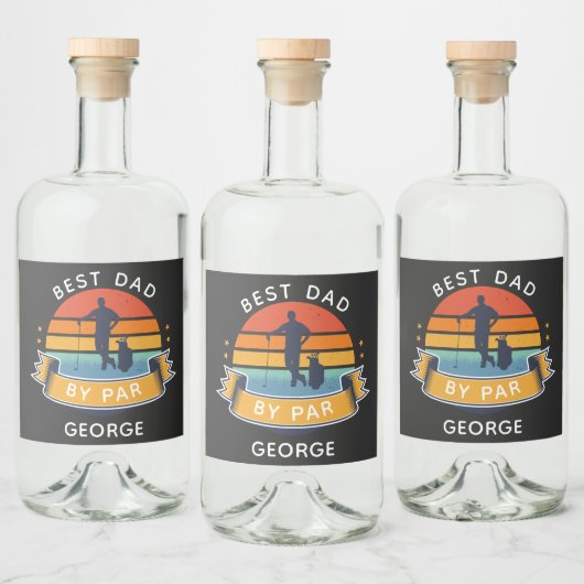 Golfing Vater Vathers Day Outdoorsportag Alkoholflaschenetikett (Flaschen)