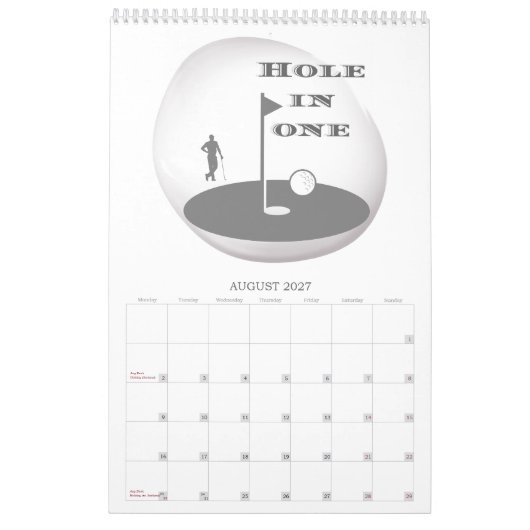 Golfkalender Kalender (Aug 2027)