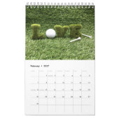 Golfkalender mit Golfball auf grünem Gras Kalender (Feb 2027)