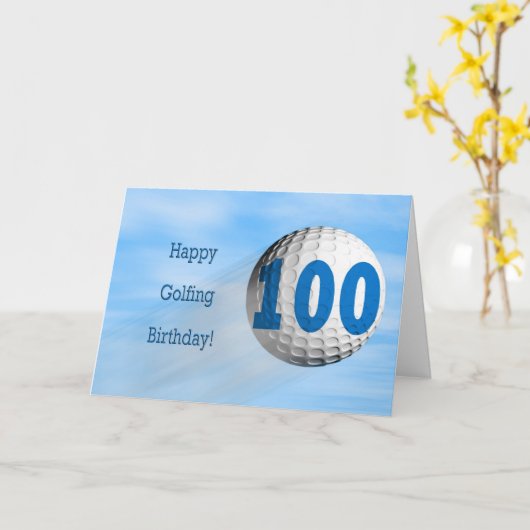 Golfkarte zum 100. Geburtstag Karte (Gelbe Blume)