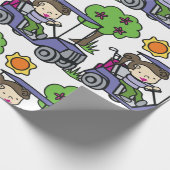 Golfkartentreiber Geschenkpapier (Ecke)