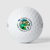 Golfklub Name Modern Mit Monogramm Golfball (Vorderseite)