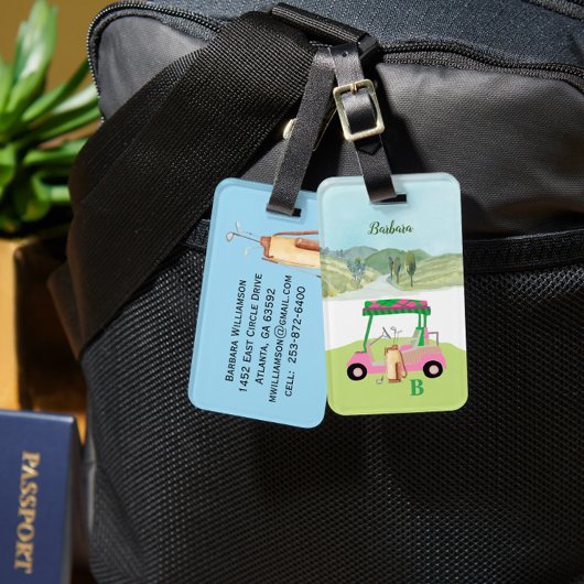 Golfklubs Monogram Name Gepäckanhänger