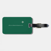 Golfklubs, Name & Initial auf grünem mit Monogramm Gepäckanhänger (Rückseite horizontal)