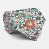 Golfklubs Wasserfarbe Mit Monogramm Krawatte (Gerollt)