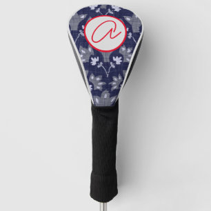 GOLFKOPF DECKT BLUE FLORAL PATTERN DIY INITIAL GOLF HEADCOVER