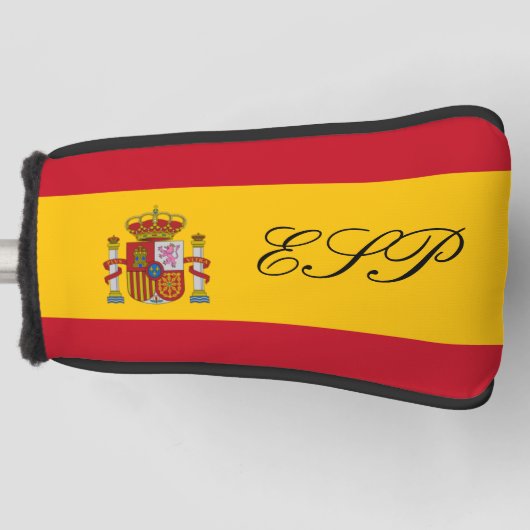 Golfkopf-Putterabdeckung der spanischen Flagge mit Golf Headcover (Vorderseite)