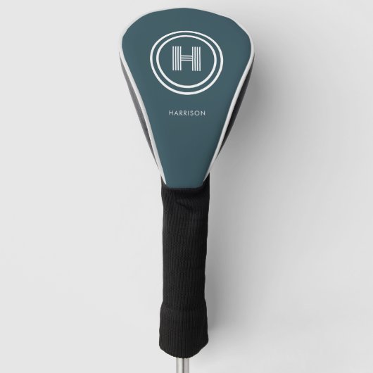 Golfkopfabdeckung | Modernes einfaches Monogramm Golf Headcover (Vorderseite)