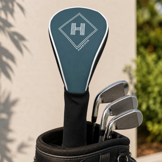 Golfkopfabdeckung | Modernes geometrisches Monogra Golf Headcover