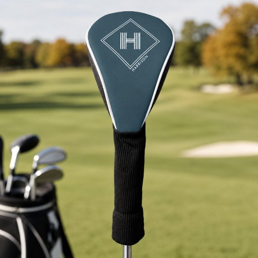 Golfkopfabdeckung | Modernes geometrisches Monogra Golf Headcover