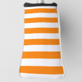 Golfkopfabdeckung Orange & Weiß gestreift Golf Headcover (Rotieren 90)