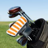 Golfkopfabdeckung Orange & Weiß gestreift Golf Headcover (In Situ)