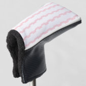 Golfkopfabdeckung Rosa & Weiß gestreift Golf Headcover (3/4 Vorderseite)
