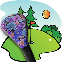 GOLFKOPFDECKE - Blumenrosa Blumenmuster Golf Headcover