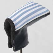 Golfkopfschutz Blau-Weiß Gestreift Golf Headcover (3/4 Vorderseite)