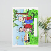 Golfkuppel - Personalisierter Cartoon Briefpapier (Stehend Vorderseite)