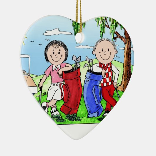 Golfkuppel - Personalisierter Cartoon Keramikornament (Rechts)