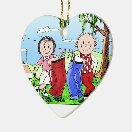 Golfkuppel - Personalisierter Cartoon Keramikornament (Links)