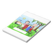 Golfkuppel - Personalisierter Cartoon Notizblock (Rotiert)