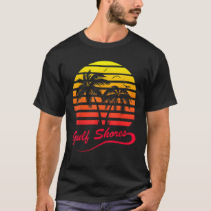 Golfküste Alabama 80er Summer Beach Palm Tree Sun T-Shirt