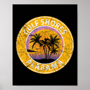 Golfküste Alabama Al Vintag Retro 80er Summer Tr Poster
