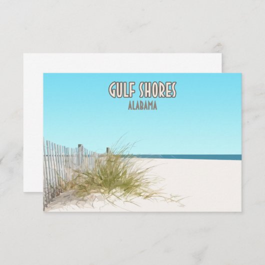 Golfküste Alabama Beach Flat Card (Vorne/Hinten)