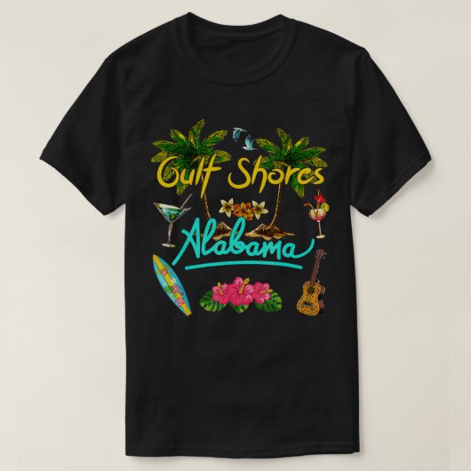 Golfküste Alabama Beach Summer Palm Sun Set Palm T-Shirt (Design vorne)