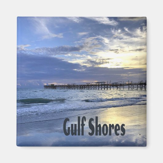 Golfküste Alabama Beach Sunrise Pier Magnet (Vorne)