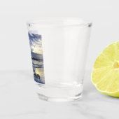 Golfküste Alabama Beach Sunrise Pier Schnapsglas (Rechts)