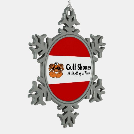 Golfküste Alabama Crab Schneeflocken Zinn-Ornament (Links)