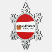 Golfküste Alabama Crab Schneeflocken Zinn-Ornament (Rechts)