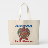 Golfküste Alabama farbenfrohe Mosaikschildkröte Jumbo Stoffbeutel (Rückseite)