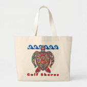 Golfküste Alabama farbenfrohe Mosaikschildkröte Jumbo Stoffbeutel (Vorne)