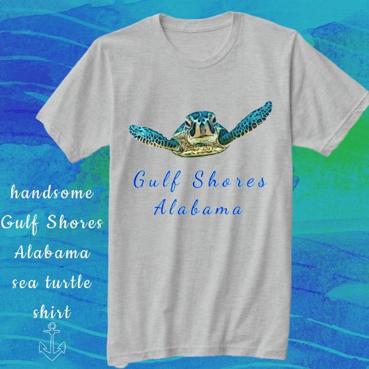 Golfküste Alabama Handsome Sea Turtle T-Shirt