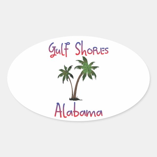 Golfküste Alabama Ovaler Aufkleber (Vorderseite)