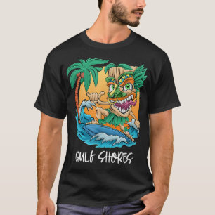 Golfküste Alabama Palm Tree Surfing Beach Vacati T-Shirt