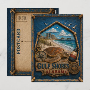 Golfküste Alabama Postkarte Vintage Reise