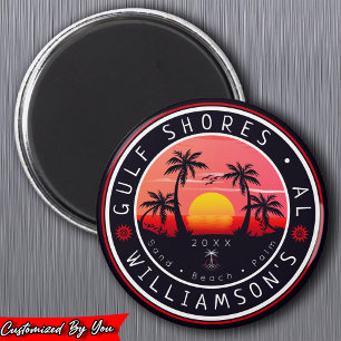Golfküste Alabama Retro Sunset Souvenirs 80er Magnet