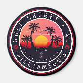 Golfküste Alabama Retro Sunset Souvenirs 80er Magnet (Vorne)