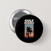 Golfküste - Alabama Summer Palm Vacation Usa Button (Vorne & Hinten)