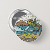 Golfküste Alabama Vintag Button (Vorne & Hinten)