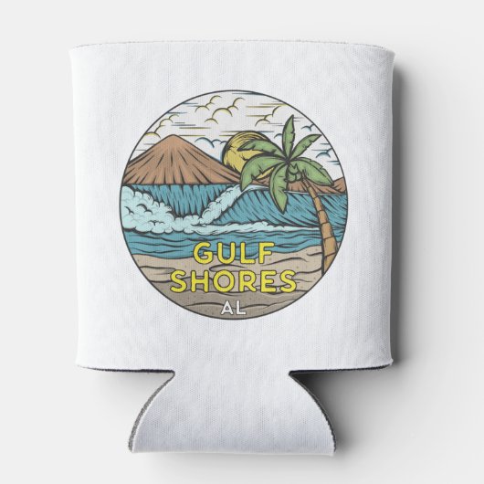 Golfküste Alabama Vintag Dosenkühler (Rückseite)
