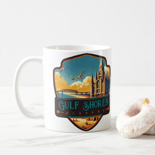 Golfküste, Alabama | VINTAG Kaffeetasse (Mit Donut)