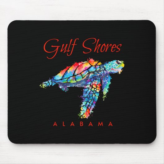 Golfküste Alabama Wasserfarbenschildkröte Mousepad (Vorne)