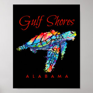 Golfküste Alabama Wasserfarbenschildkröte Poster