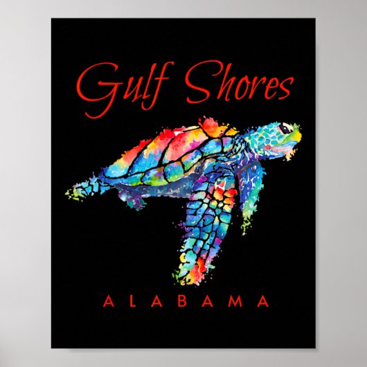 Golfküste Alabama Wasserfarbenschildkröte Poster (Vorne)