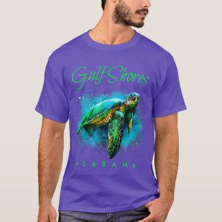 Golfküste Alabama Wasserfarbenschildkröte T-Shirt