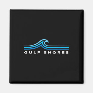 Golfküste Alabama Wellen Vintage Herren Damen Jung Magnet