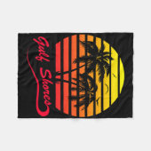 Golfküste Alabyma 80er Summer Beach Palm Tree Sun Fleecedecke (Vorderseite (Horizontal))